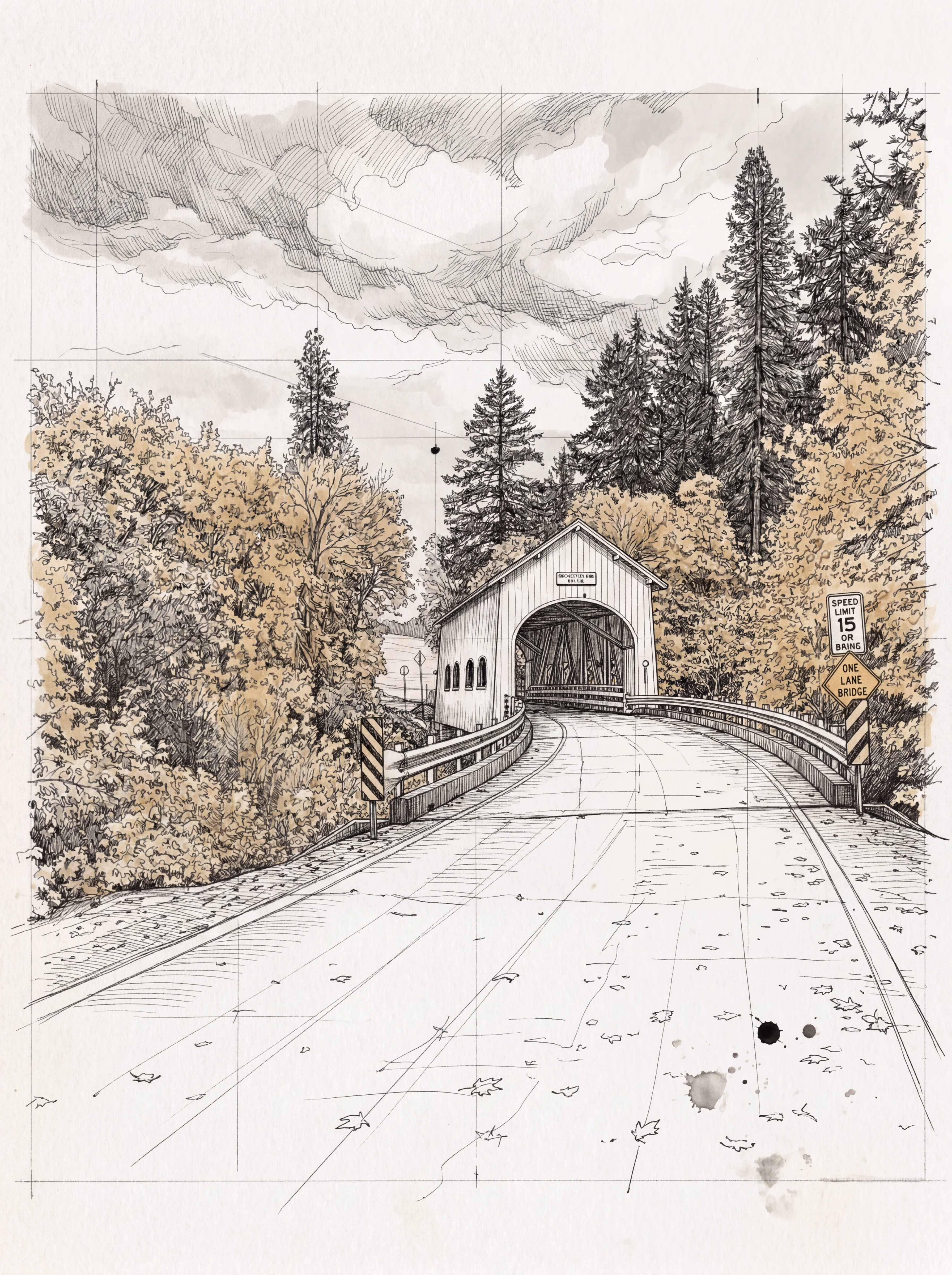 Rochester Bridge — Oakland Oregon, Umpqua Valley, Douglas County